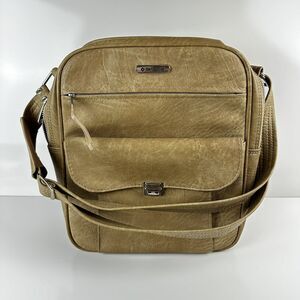 Vintage Samsonite Sonora Shoulder Bag Leather Vinyl Travel Luggage Carry On Tan
